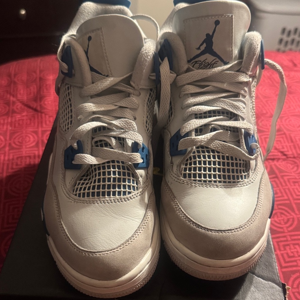 Jordan Kids White and Blue Sneakers